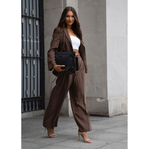 Czarna, duża shopperka damska z nylonu, mieszcząca format A4 i zamykana klipsem magnetycznym - Peterson