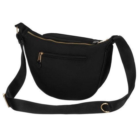 Czarna listonoszka damska wykonana z nylonu, zawieszona na regulowanym pasku - Peterson