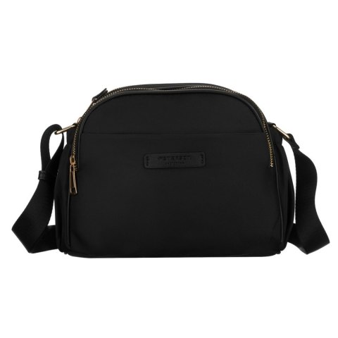 Nylonowa, czarna listonoszka damska, jednokomorowa z sześcioma kieszeniami - Peterson