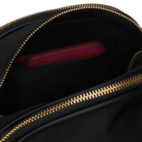 Nylonowa, czarna listonoszka damska, jednokomorowa z sześcioma kieszeniami - Peterson