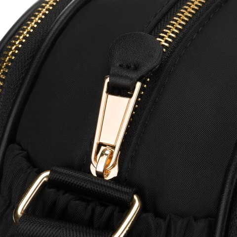 Nylonowa, czarna listonoszka damska, jednokomorowa z sześcioma kieszeniami - Peterson