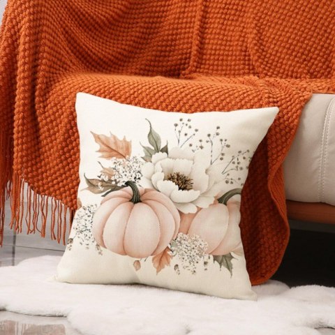Poszewka na poduszkę 45x45cm piękny druk jesień, dynie - POD240