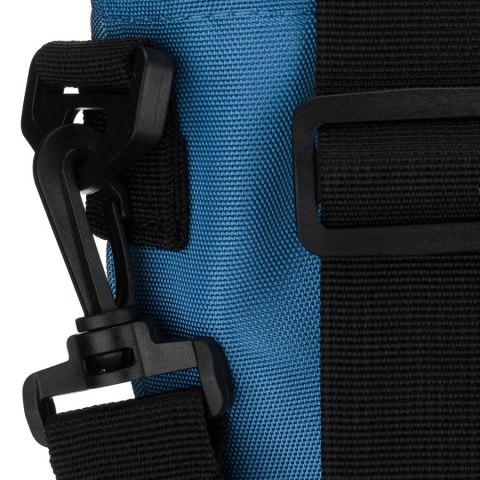 Błękitna shopperka damska z poliestru, zawieszona na uchwytach i doczepianym pasku - Peterson