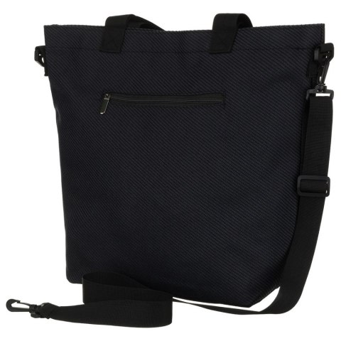 Czarna torba damska wykonana z poliestru z kieszonką zewnętrzną - Rovicky