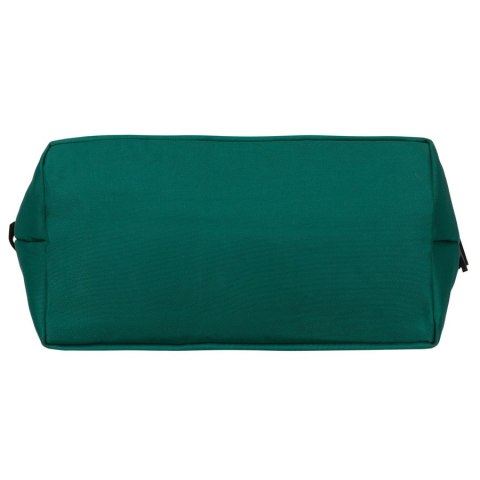 Duża, ciemnozielona shopperka damska z poliestru, zawieszona na uchwytach i doczepianym pasku - Peterson