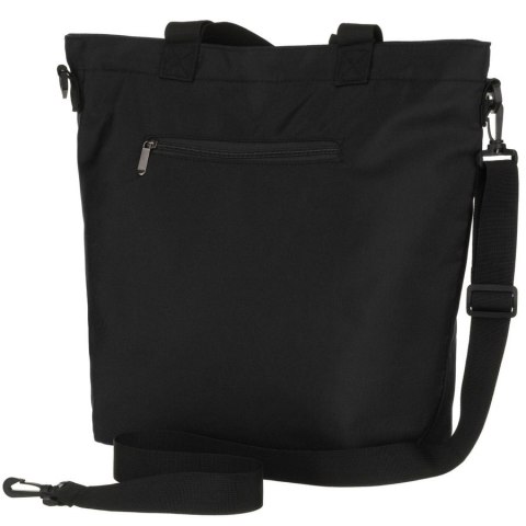 Duża, czarna shopperka damska zamykana suwakiem z kieszonką zewnętrzną, jednokomorowa - Peterson