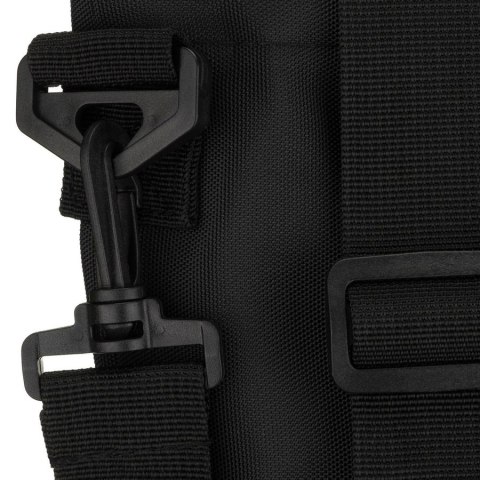 Duża, czarna shopperka damska zamykana suwakiem z kieszonką zewnętrzną, jednokomorowa - Peterson