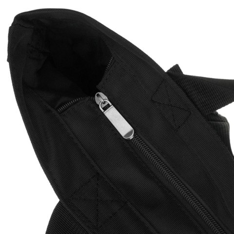 Duża, czarna shopperka damska zamykana suwakiem z kieszonką zewnętrzną, jednokomorowa - Peterson