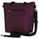 Duża, fioletowa shopperka damska zawieszona na wygodnych uchwytach i doczepianym pasku - Peterson