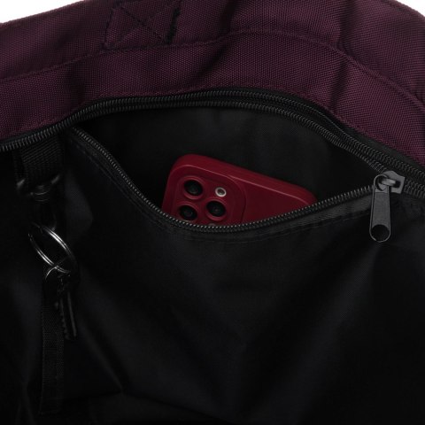 Duża, fioletowa shopperka damska zawieszona na wygodnych uchwytach i doczepianym pasku - Peterson