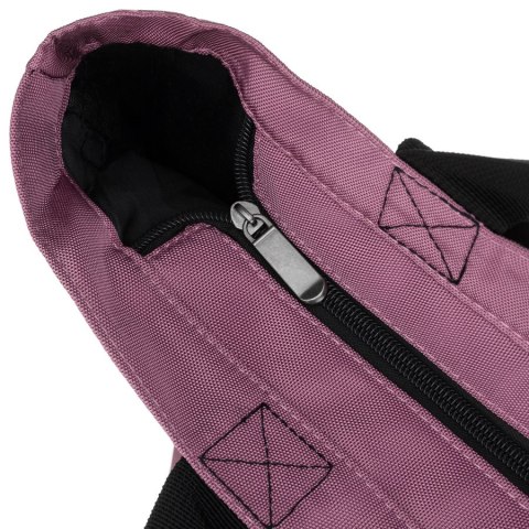 Duża shopperka damska z poliestru w różowym kolorze, zawieszona na wygodnych uchwytach i doczepianym pasku - Peterson