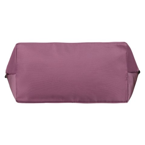 Duża shopperka damska z poliestru w różowym kolorze, zawieszona na wygodnych uchwytach i doczepianym pasku - Peterson