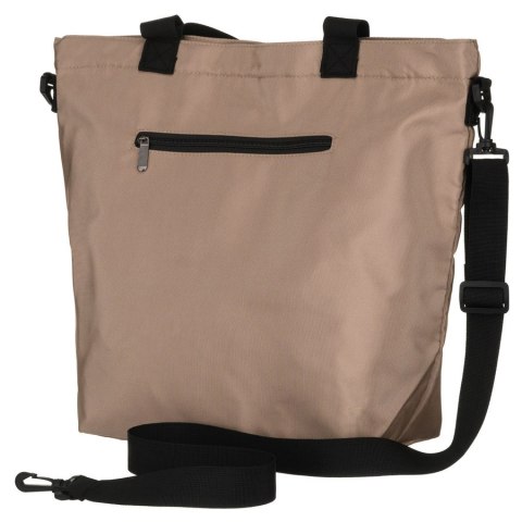 Duża torba damska z poliestru w beżowym kolorze, jednokomorowa - Peterson