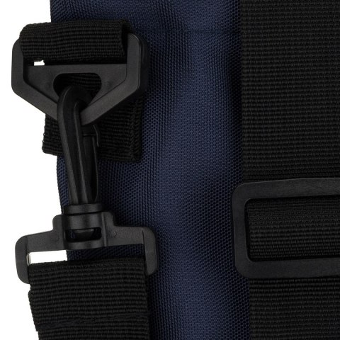 Granatowa shopperka damska z poliestru z kieszenią zewnętrzną - Peterson