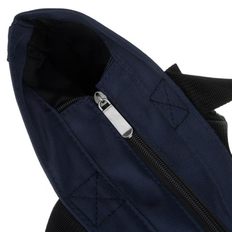 Granatowa shopperka damska z poliestru z kieszenią zewnętrzną - Peterson