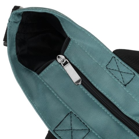 Jasnozielona shopperka damska z poliestru, zawieszona na uchwytach i doczepianym pasku - Peterson