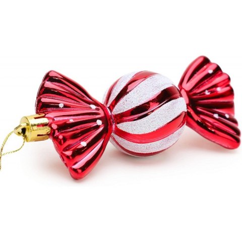 Komplet bombek cukierki na choinkę 6 szt w opakowaniu 8,5cm KSN94