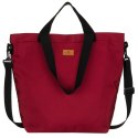 Pojemna torba damska z poliestru w burgundowym kolorze zamykana suwakami - Peterson