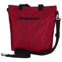 Pojemna torba damska z poliestru w burgundowym kolorze zamykana suwakami - Peterson