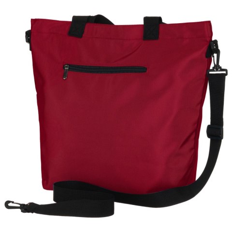 Pojemna torba damska z poliestru w burgundowym kolorze zamykana suwakami - Peterson