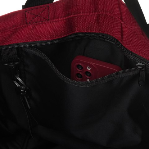 Pojemna torba damska z poliestru w burgundowym kolorze zamykana suwakami - Peterson