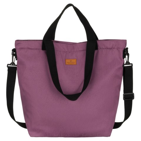 Shopperka damska w fioletowym kolorze, jednokomorowa i zamykana suwakiem z kieszonką zewnętrzną - Rovicky
