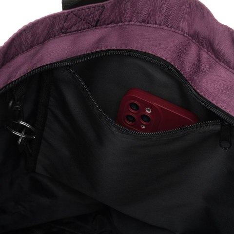 Shopperka damska w fioletowym kolorze, jednokomorowa i zamykana suwakiem z kieszonką zewnętrzną - Rovicky