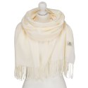 Biały, dwustronny szalik damski z poliestru - Peterson