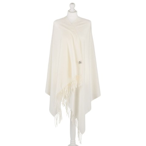 Biały, dwustronny szalik damski z poliestru - Peterson