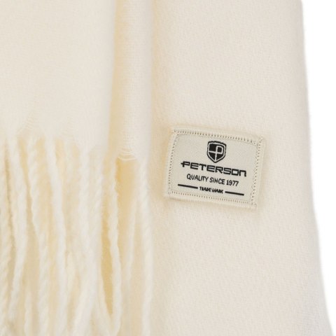 Biały, dwustronny szalik damski z poliestru - Peterson