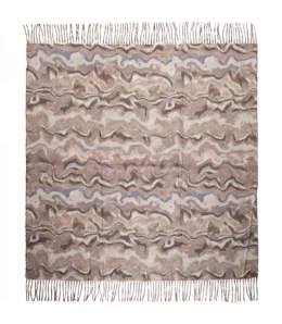 Chusta szal szalik z falistym delikatnym wzorem z frędzlami (Beżowy)