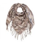Chusta szal szalik z falistym delikatnym wzorem z frędzlami (Beżowy)