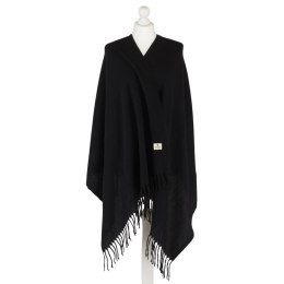 Dwustronny szalik damski z poliestru w czarnym kolorze - Peterson