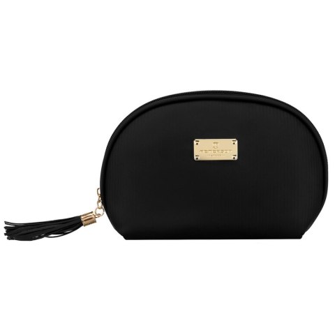 Czarna kosmetyczka z materiału syntetycznego zamykana suwakiem - Peterson