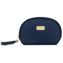 Granatowa kosmetyczka z materiału syntetycznego zamykana suwakiem - Peterson