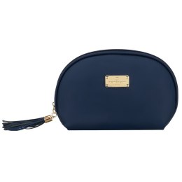 Granatowa kosmetyczka z materiału syntetycznego zamykana suwakiem - Peterson