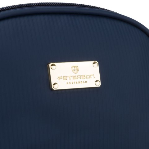Granatowa kosmetyczka z materiału syntetycznego zamykana suwakiem - Peterson