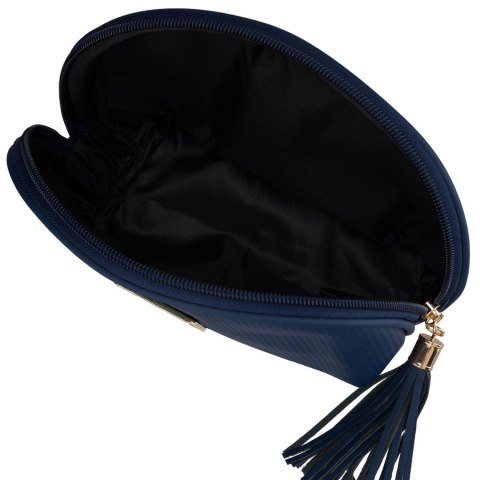 Granatowa kosmetyczka z materiału syntetycznego zamykana suwakiem - Peterson