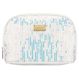 Kosmetyczka z materiału syntetycznego w białym kolorze, jednokomorowa - Peterson
