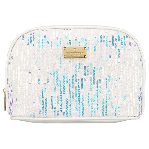 Kosmetyczka z materiału syntetycznego w białym kolorze, jednokomorowa - Peterson