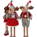 Renifer świąteczny na Boże Narodzenie, wyciągane nogi, z pluszu, 60-90 cm - KSN203