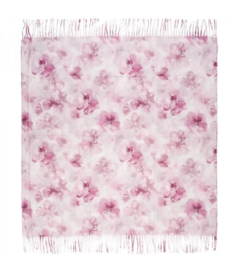Kwiatowa kobieca chusta szal damski z frędzlami (Różowy)