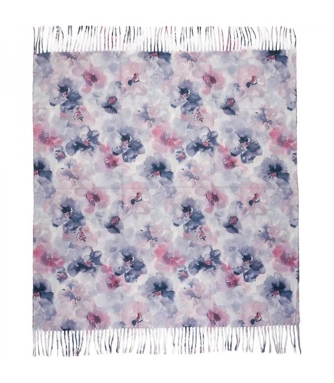 Kwiatowa kobieca chusta szal damski z frędzlami (Szary)