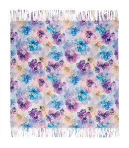 Kwiatowa kobieca chusta szal damski z frędzlami (Wielokolorowy)