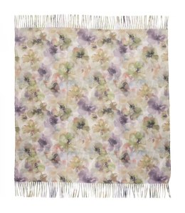 Kwiatowa kobieca chusta szal damski z frędzlami (Zielony)