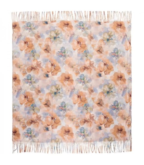Kwiatowa kobieca chusta szal damski z frędzlami (Żółty)