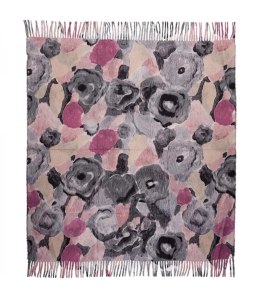 Wielobarwna elegancka chusta damski szal w kwiaty z frędzlami (Czarny)
