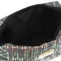 Czarna kosmetyczka z poliestru ozdobiona cekinami, zamykana suwakiem - Peterson
