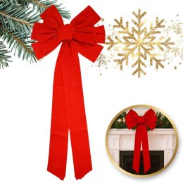 Duża czerwona kokarda ozdoba świąteczna na drzwi, choinkę 45,7 x 91,4cm WOZ46