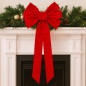 Duża czerwona kokarda ozdoba świąteczna na drzwi, choinkę 45,7 x 91,4cm WOZ46